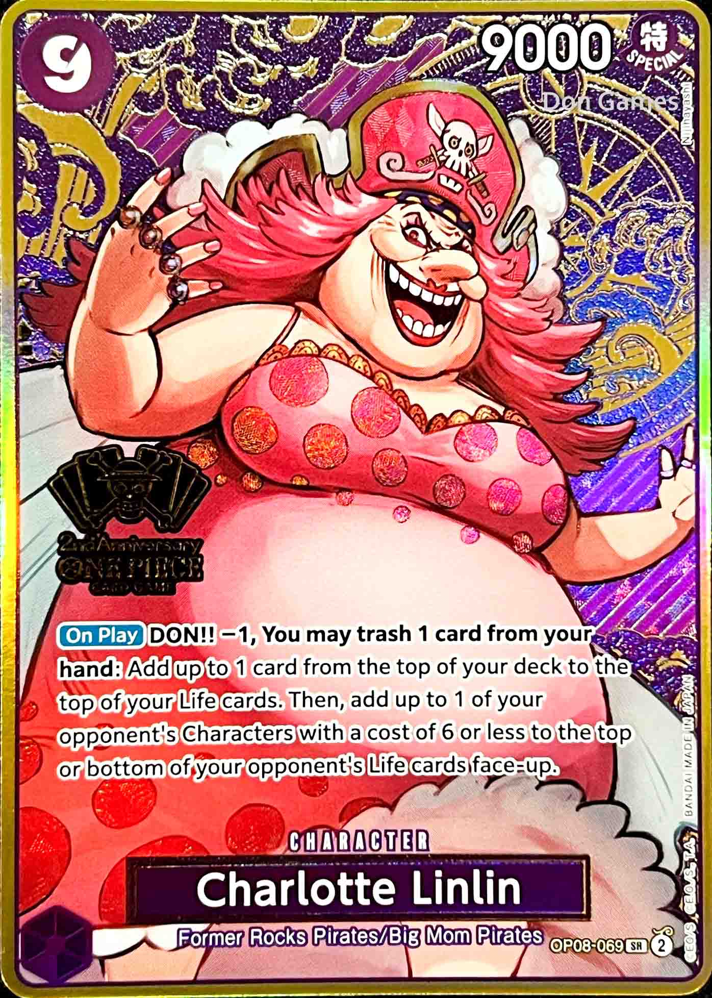 OP08-069 Charlotte Linlin Character Card Alternate Art (Japanese 2nd Anniversary Set)