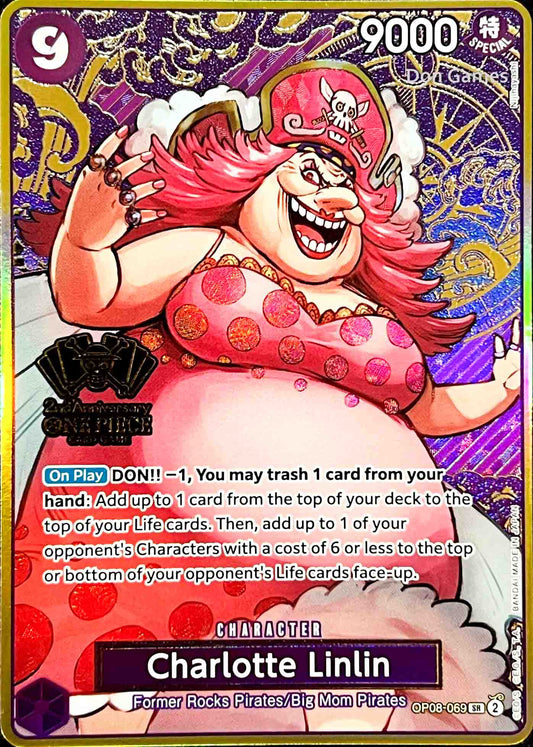 OP08-069 Charlotte Linlin Character Card Alternate Art (Japanese 2nd Anniversary Set)