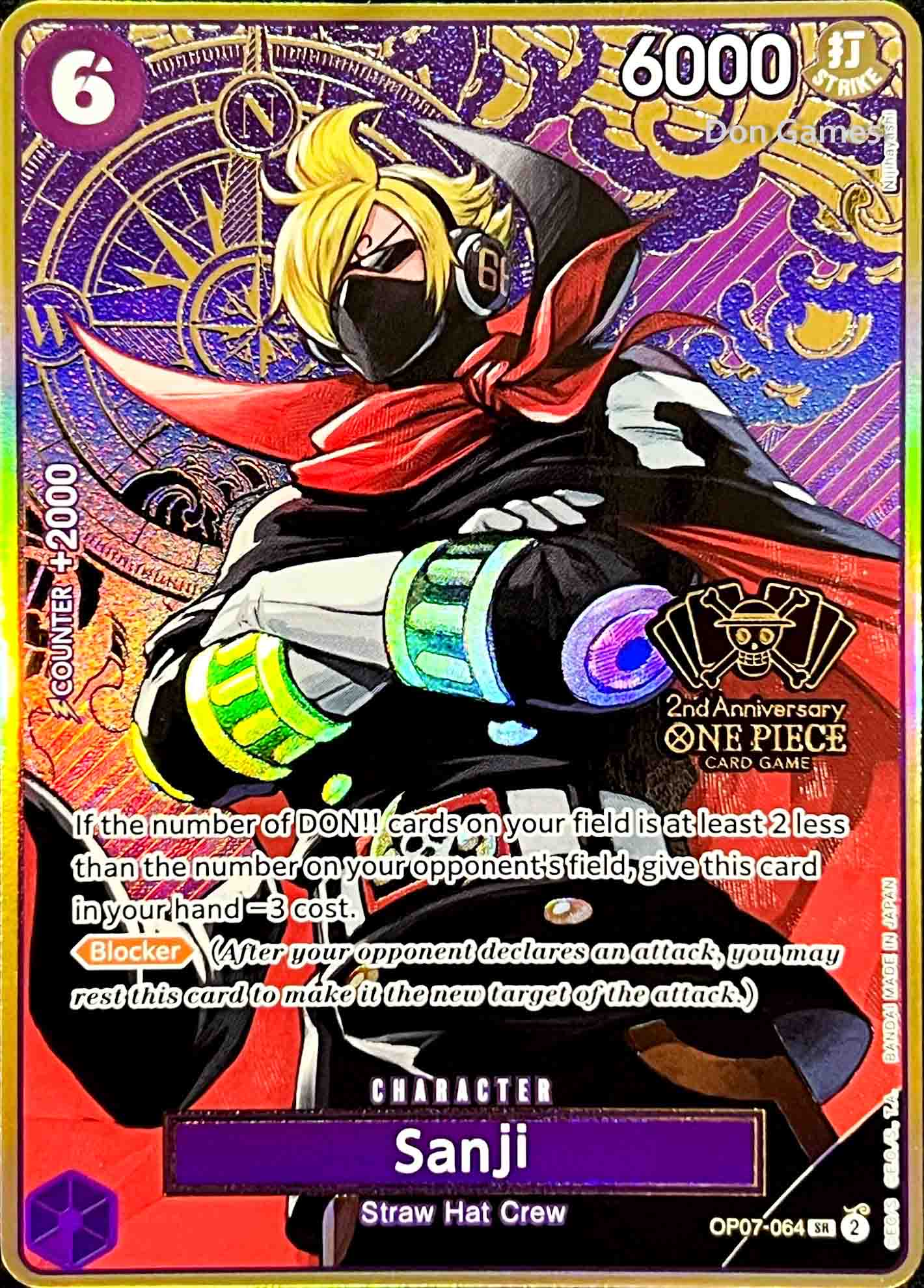 OP07-064 Sanji Character Card Alternate Art (Japanese 2nd Anniversary Set)