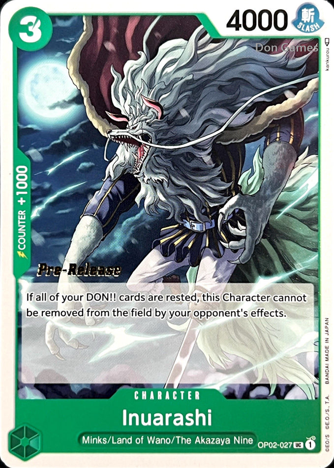 OP02-027 Inuarashi Character Card Pre-Release