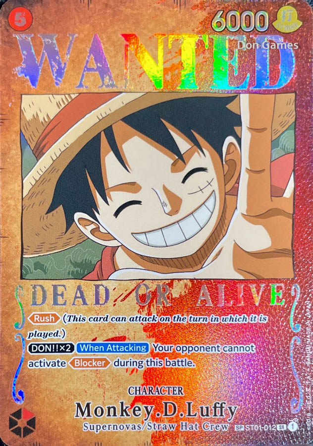 one piece card game st01-012 ST01-012 Monkey. D. Luffy Character Card WANTED Alternate Art – Don Games