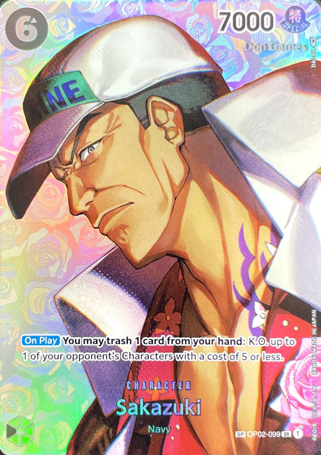 OP02-099 Sakazuki Character Card Special Alternate Art Don Games OP02-099 Sakazuki Character Card Special Alternate Art Don Games