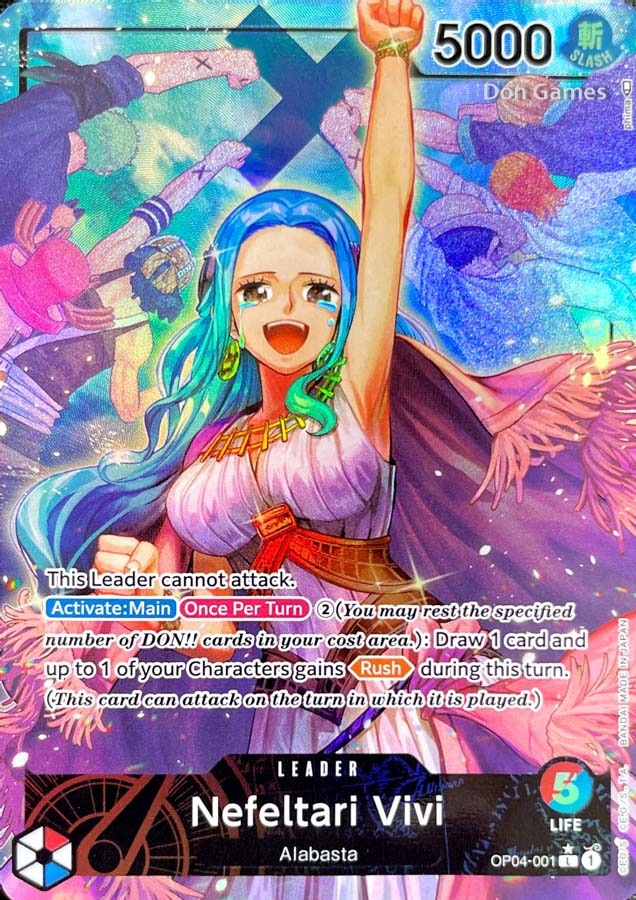 OP04-001 Nefeltari Vivi Leader Card Alternate Art Don Games OP04-001 Nefeltari Vivi Leader Card Alternate Art Don Games