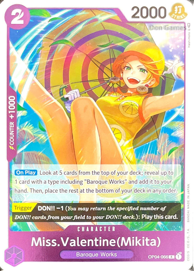 OP04-066 Miss. Valentine (Mikita) Character Card Don Games OP04-066 Miss. Valentine (Mikita) Character Card Don Games