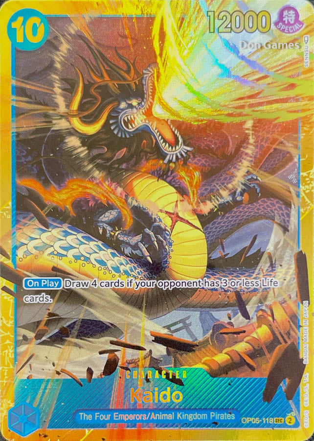 secret rare kaido card OP01-061 Leader Alternate Art Custom One Piece Graded Display Case akagi Awakening of the New Era Singles Kaido - (alternate Art) -