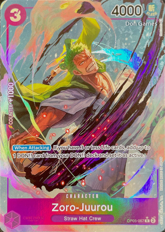 OP05-067 - Zoro-Juurou - Rare ALT ART FOIL – Collectors Company OP05-067 - Zoro-Juurou - Rare ALT ART FOIL – Collectors Company