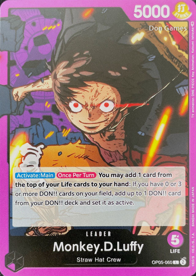 op05 luffy gear 5 OP05-060 Monkey. D. Luffy Leader Card – Don Games