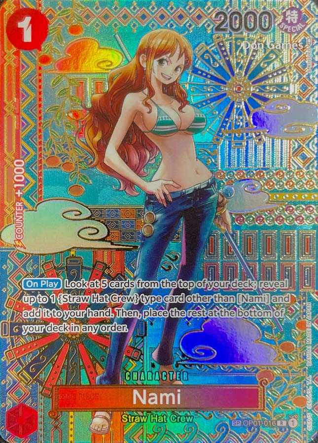 One Piece Card: Nami OP01-016 (The Three Captains Ultra Deck) - Promo Rare, English, Foil, Near Mint One Piece Card: Nami OP01-016 (The Three Captains Ultra Deck) - Promo Rare, English, Foil, Near Mint