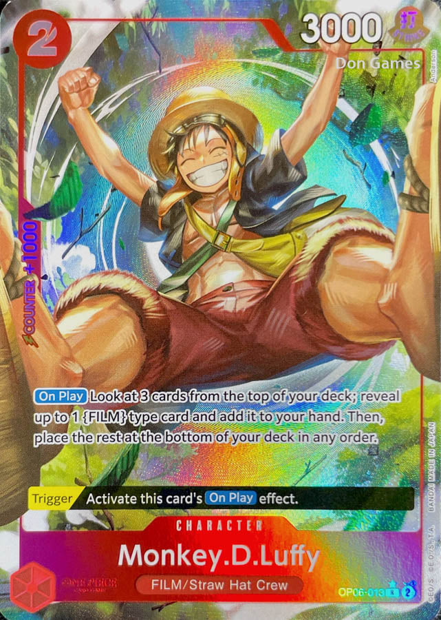 luffy pokemon card OP06-013 Monkey. D. Luffy Character Card Alternate Art – Don Games