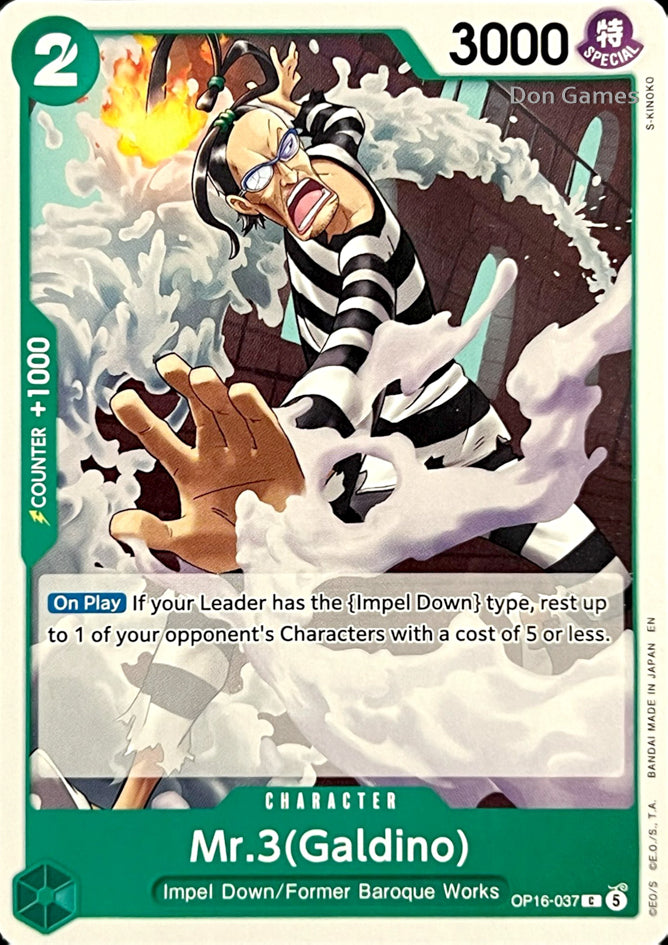 OP16-037 Mr. 3 (Galdino) Character Card