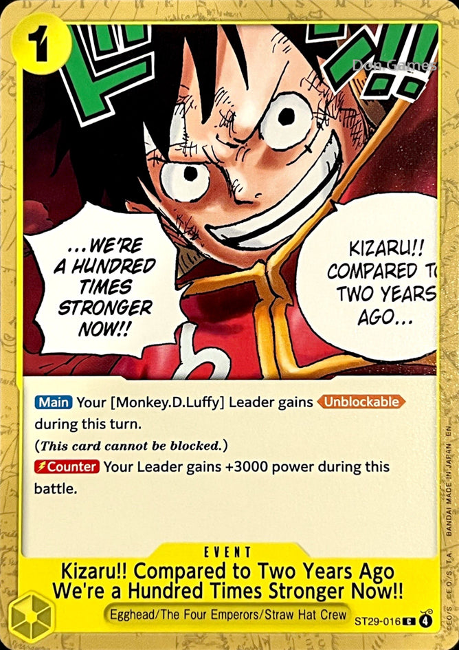 ST29-016 Kizaru!! Compared to Two Years Ago We're a Hundred Times Stronger Now!! Event Card