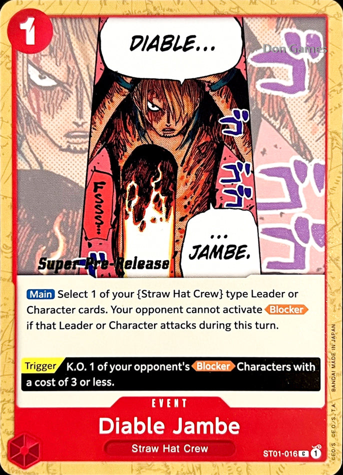 ST01-016 Diable Jambe Event Card SUPER PRE-RELEASE