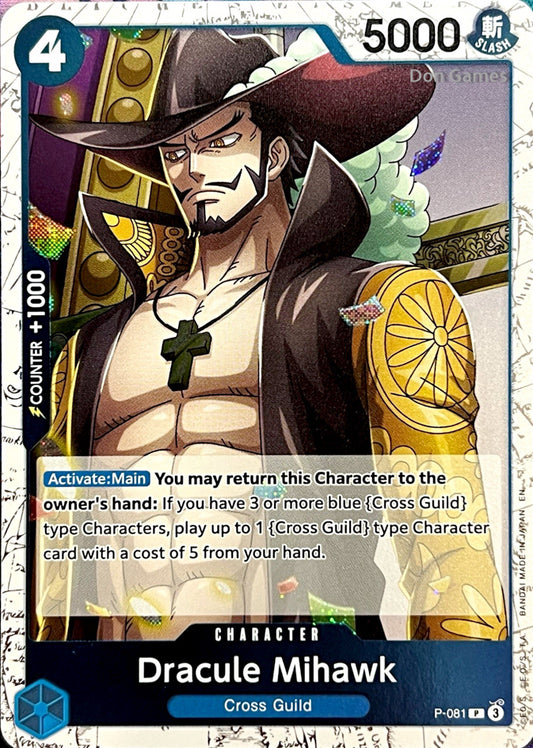 P-081 Dracule Mihawk Character Card Textured Foil