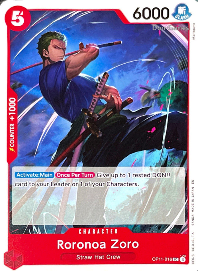 OP11-016 Roronoa Zoro Character Card