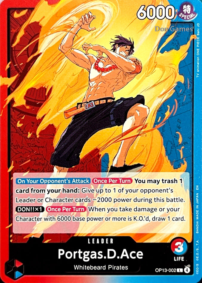 OP13-002 Portgas. D. Ace Leader Card