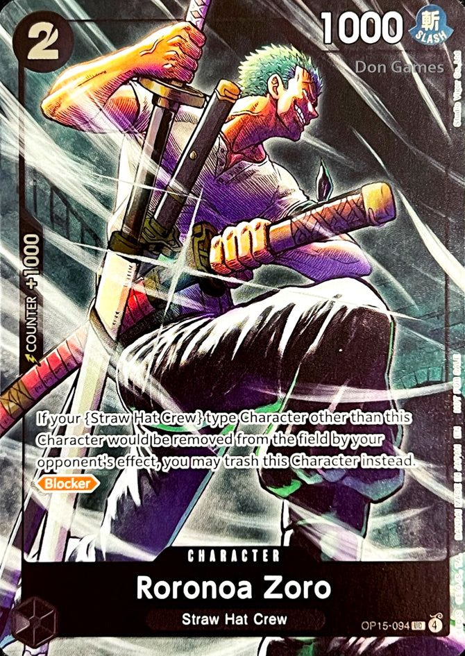 OP15-094 Roronoa Zoro Character Card Dash Pack Alternate Art