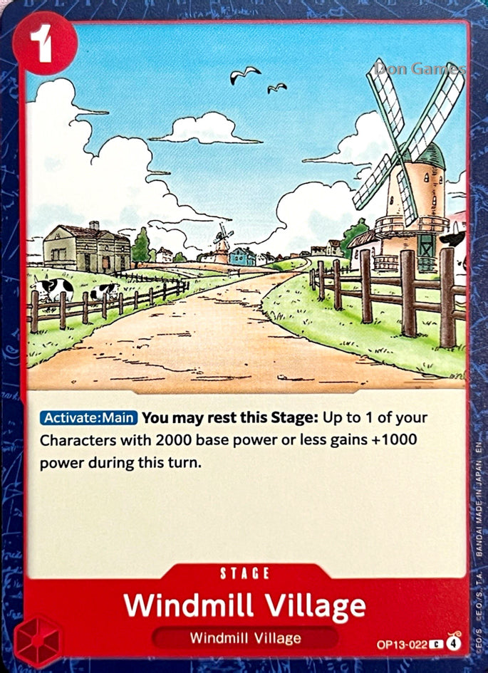 OP13-022 Windmill Village Stage Card