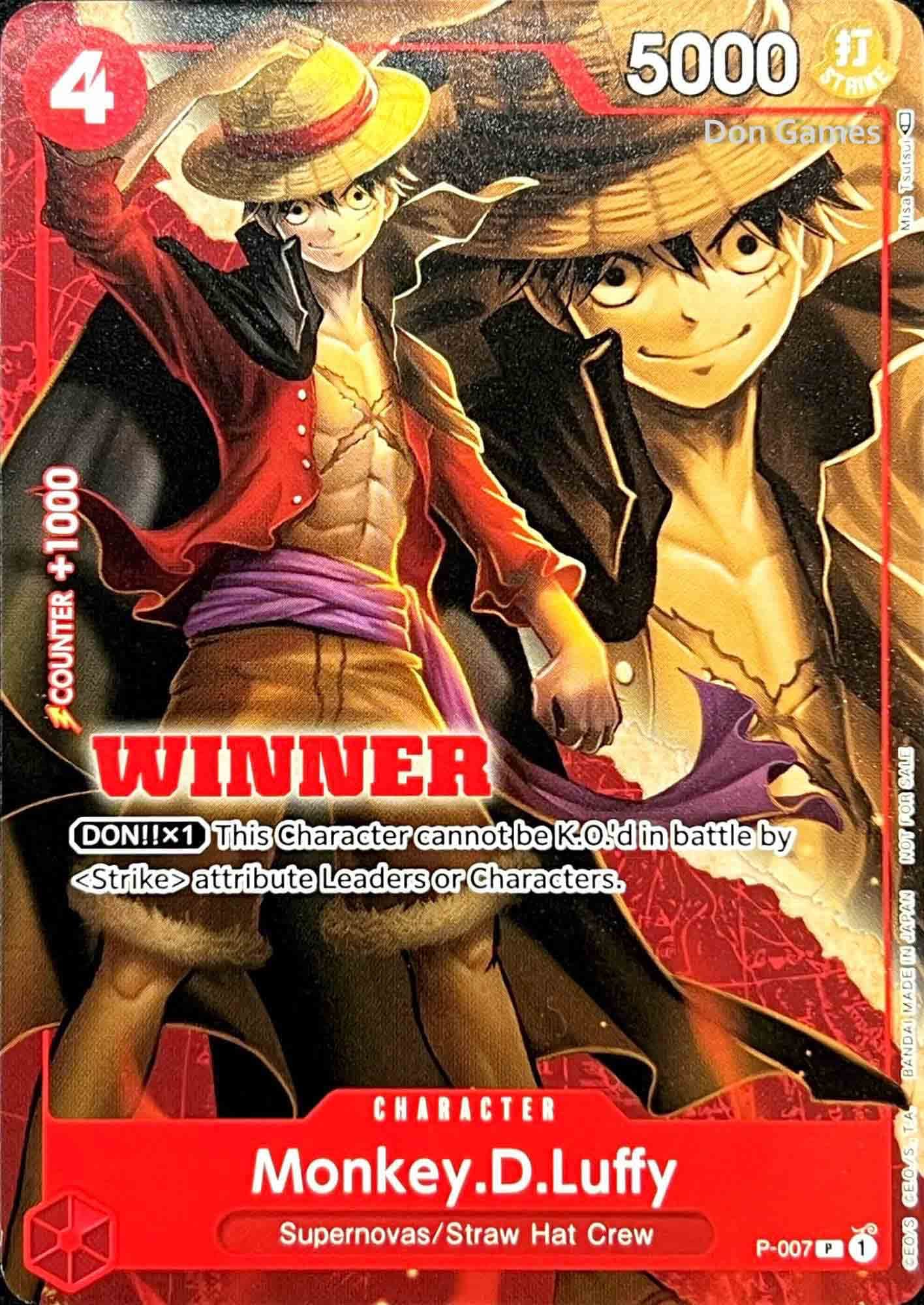 P-007 Monkey. D. Luffy Character Card Winner Promo
