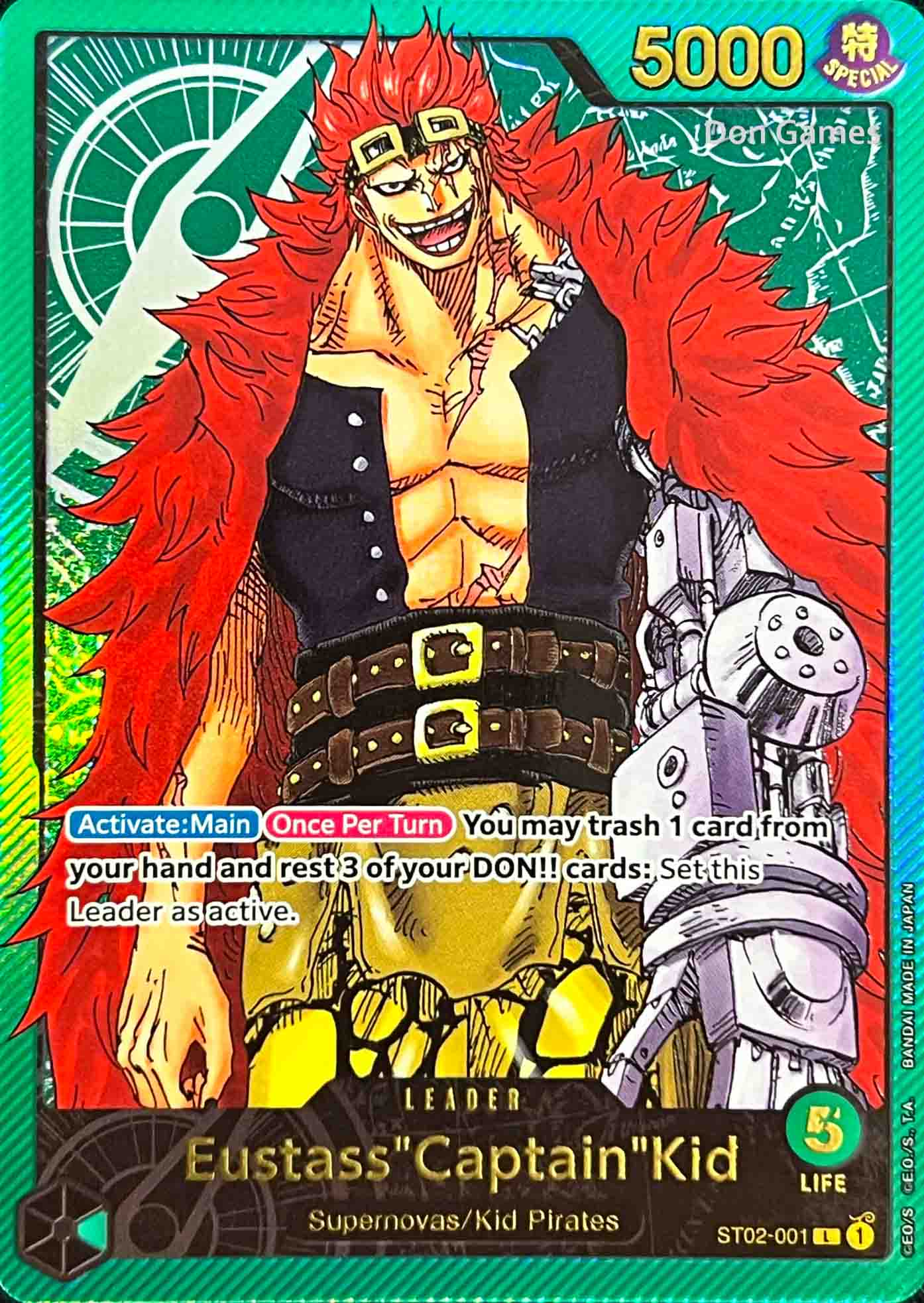ST02-001 Eustass" Captain" Kid Leader Card Premium Card Collection