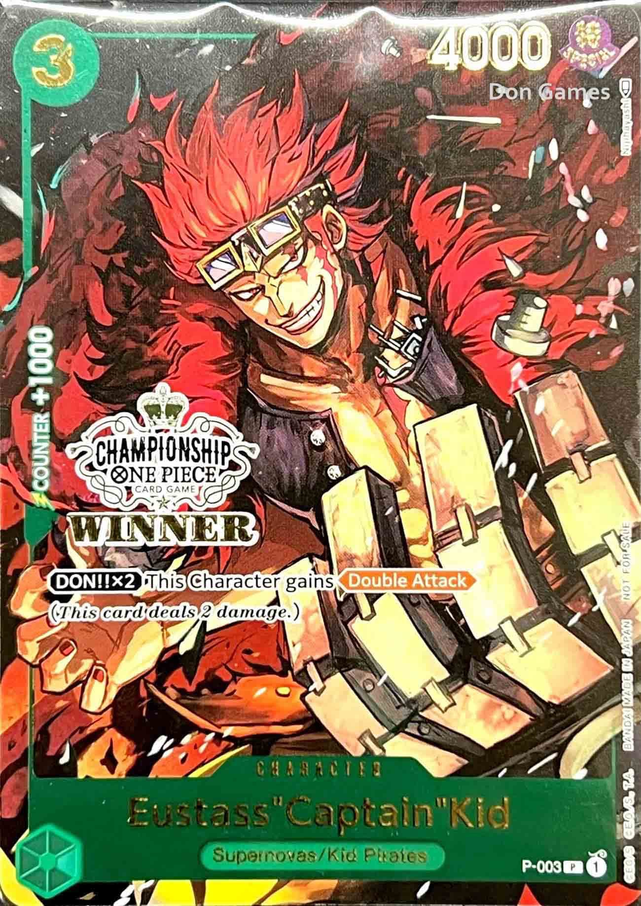 P-003 Eustass" Captain" Kid Character Card Store Championship Winner