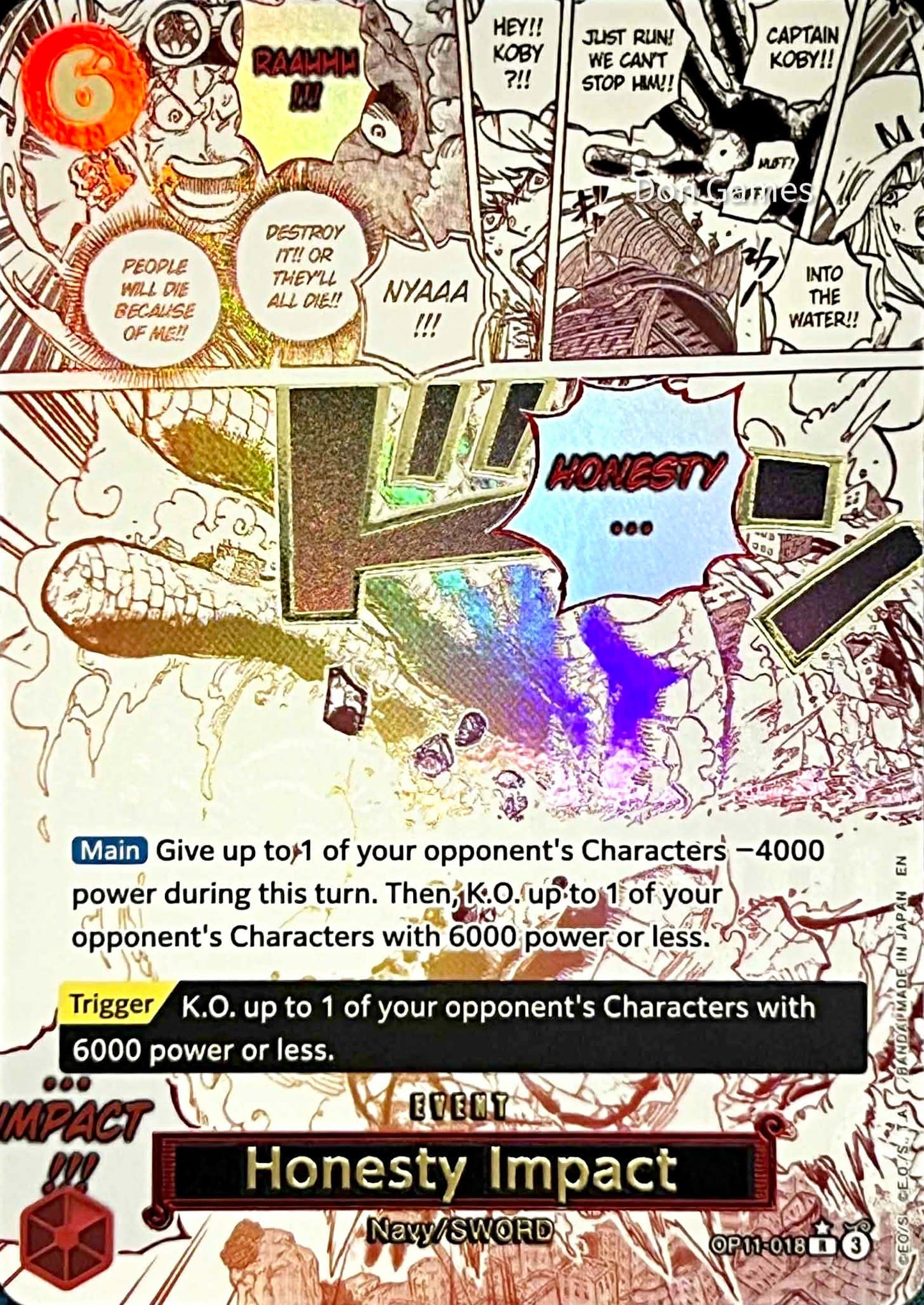OP11-018 Honesty Impact Event Card Alternate Art