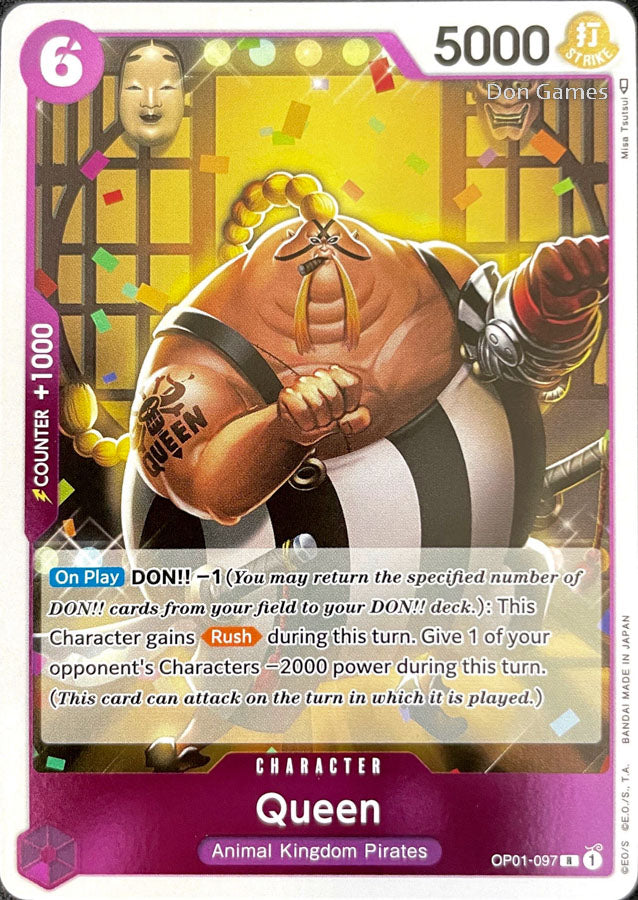 queen one piece card game OP01-097 Queen Character Card – Don Games