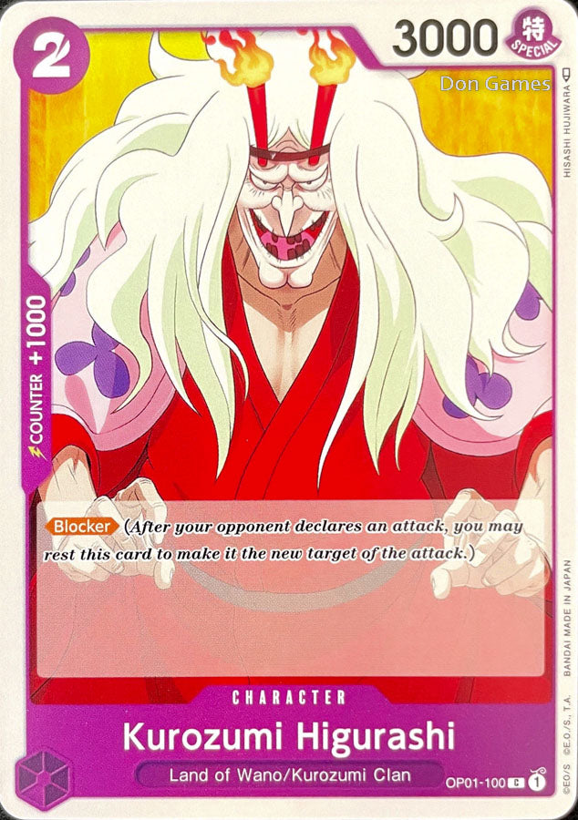 OP01-100 Kurozumi Higurashi Character Card