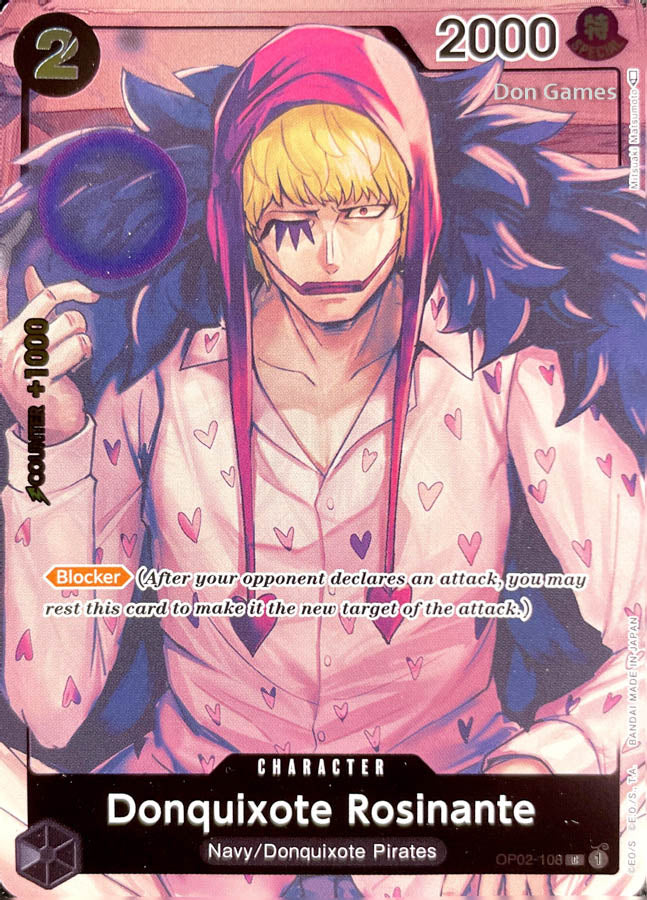 One Piece Card Game - Donquixote Rosinante SP (OP02-108) Parallel - Secret Rare Holo - Japanese One Piece Card Game - Donquixote Rosinante SP (OP02-108) Parallel - Secret Rare Holo - Japanese