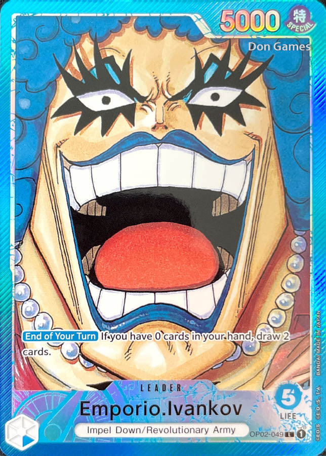 One Piece shops Card Game Emporio.Ivankov Leader Alt Art OP02-049