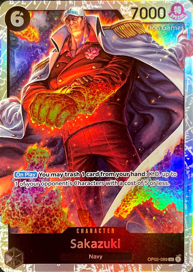 one piece card game akainu Akainu SAKAZUKI N No.9-11 holo One Piece Anime Card Wafers Japanese TCG Bandai