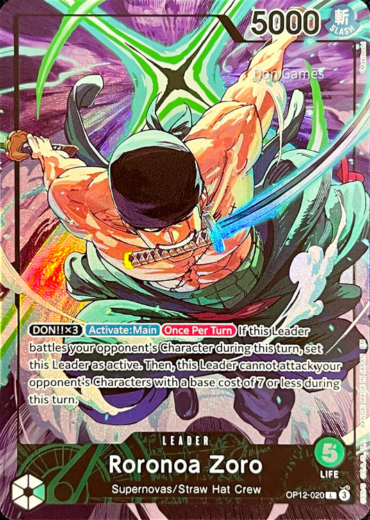 OP12-020 Roronoa Zoro Leader Card Alternate Art Official Playmat Limited Edition Vol. 4 Promo