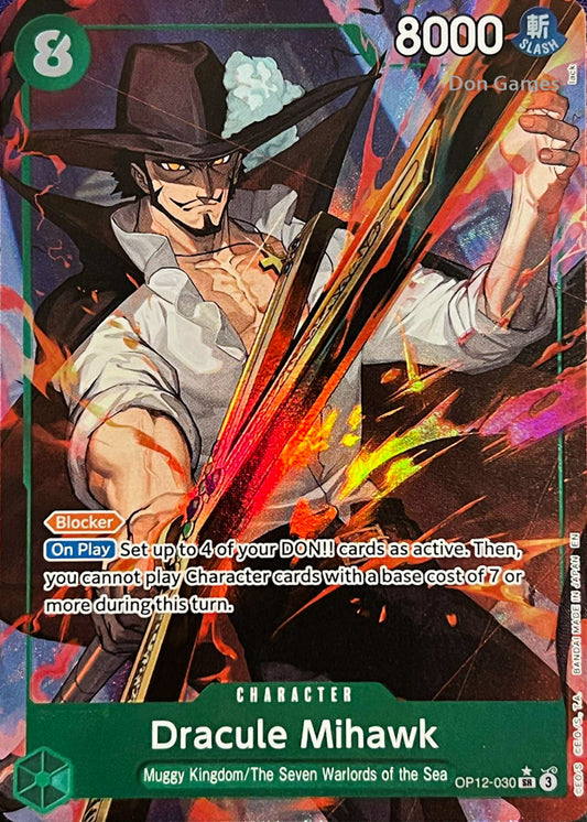 OP12-030 Dracule Mihawk Character Card Alternate Art