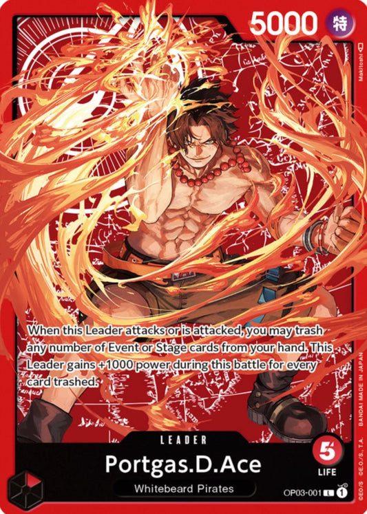 OP03-001 Portgas. D. Ace Leader Card Alternate Art