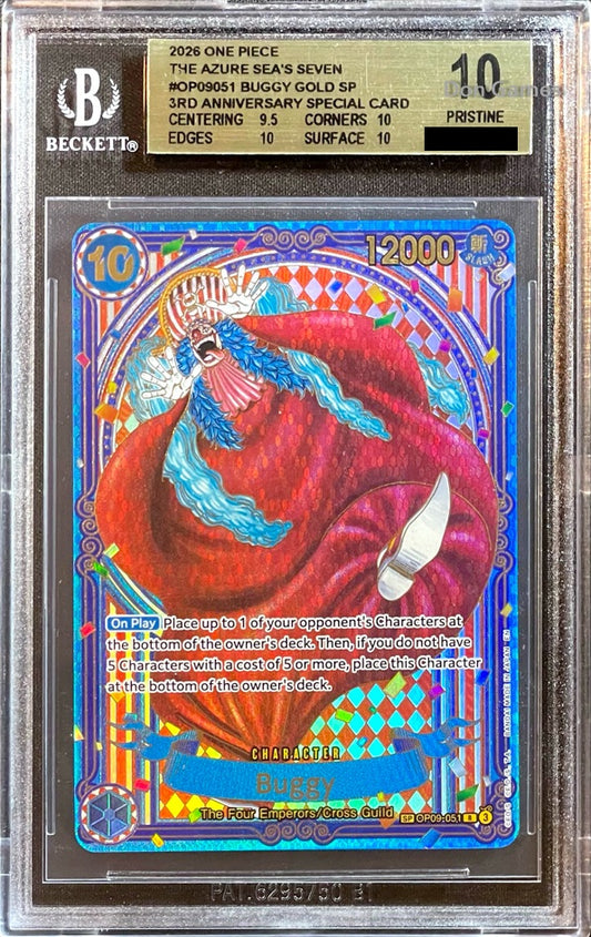 BGS 10 OP09-051 Buggy Character Card Special Alternate Art Gold Foil