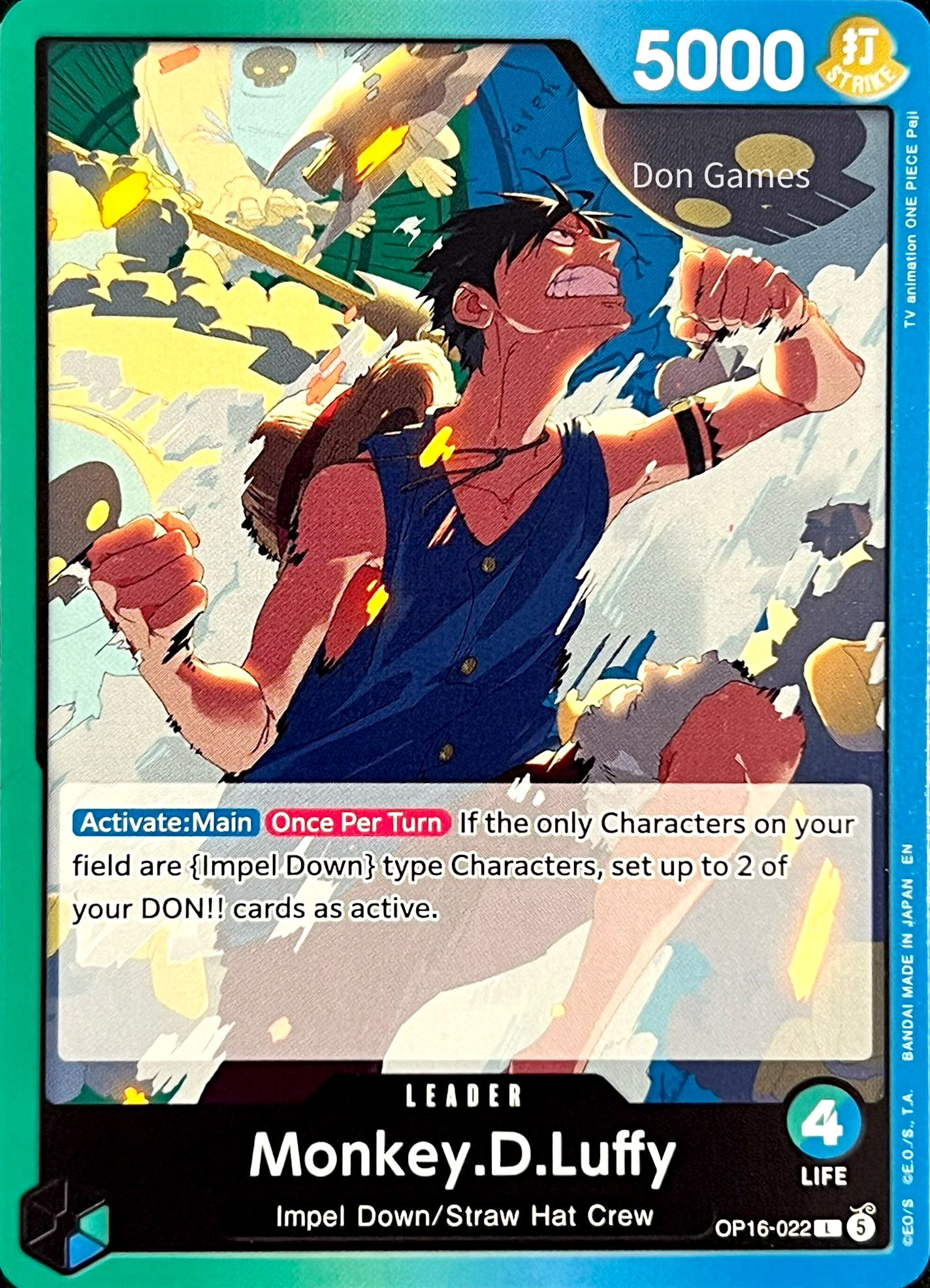 OP16-022 Monkey. D. Luffy Leader Card