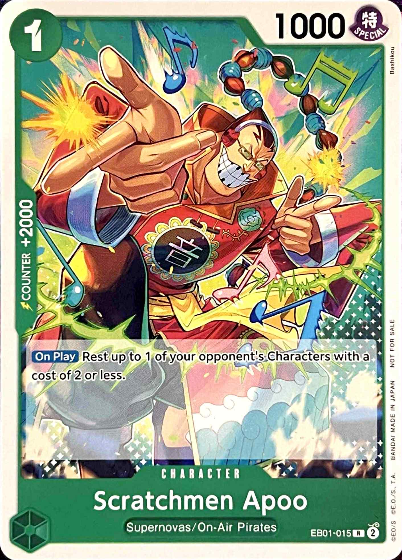 EB01-015 Scratchmen Apoo Character Card (Tournament Pack 2025 Vol. 2)