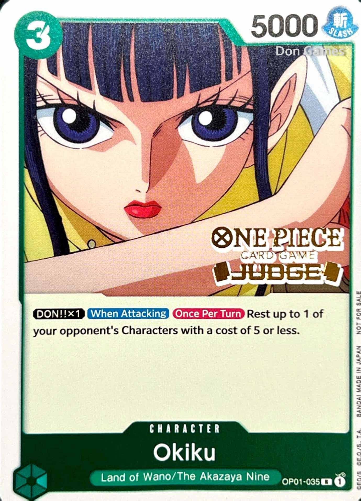 OP01-035 Okiku Character Card Judge Stamp