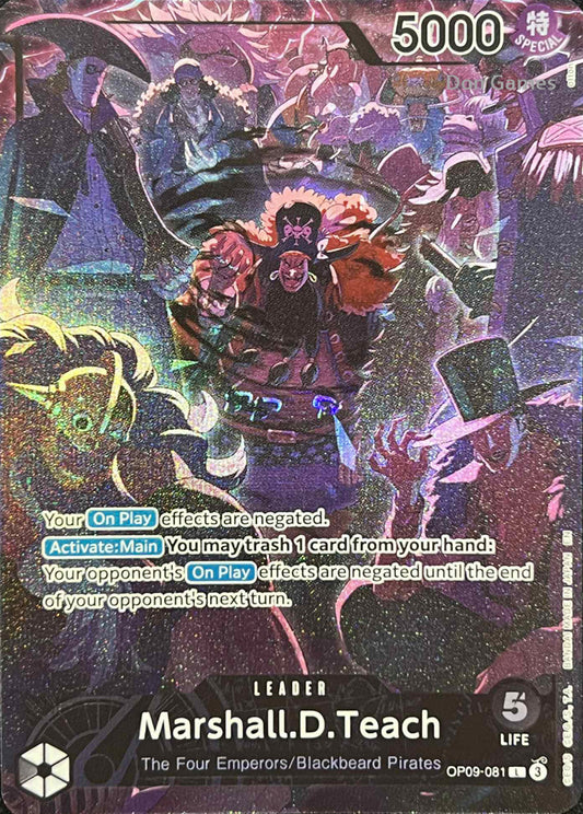 OP09-081 Marshall. D. Teach Leader Card Alternate Art English 2nd Anniversary