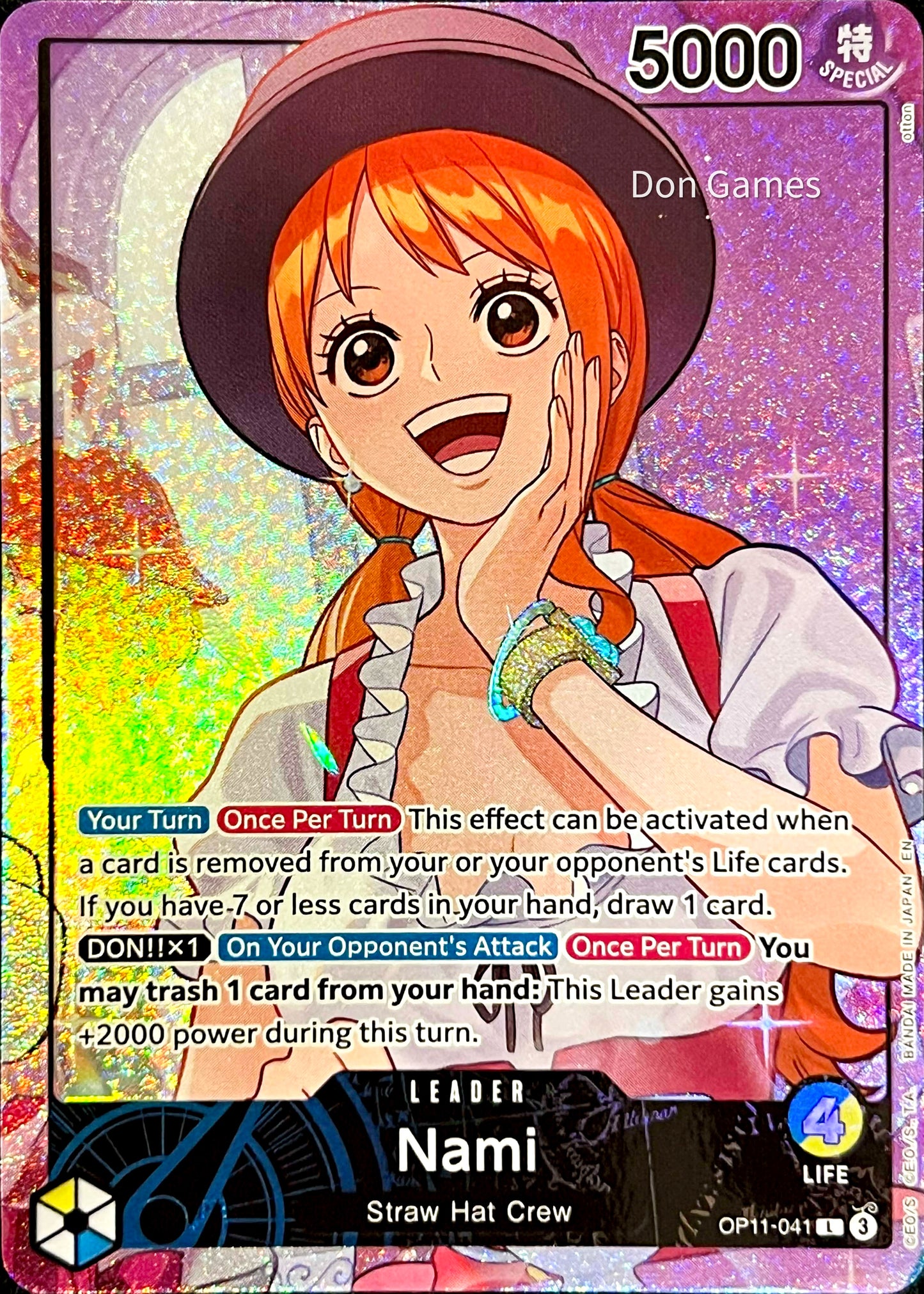 OP11-041 Nami Leader Card Alternate Art Wholecake Playmat Promo BCG Fest 25-26