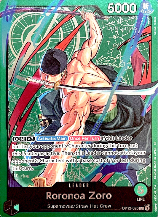 OP12-020 Roronoa Zoro Leader Card Alternate Art Learn Together Set