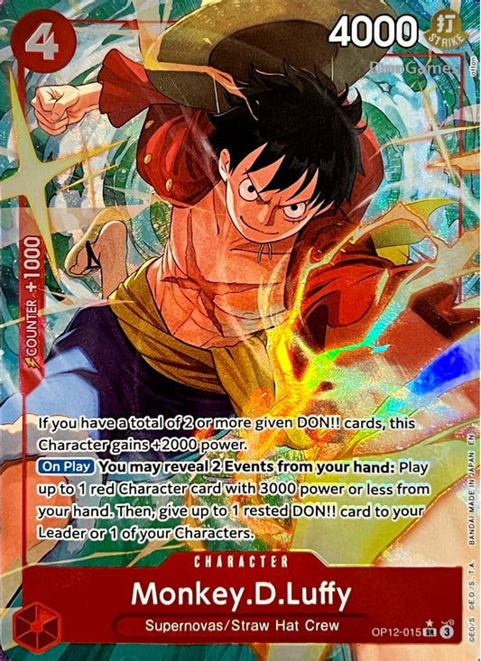 OP12-015 Monkey. D. Luffy Character Card Alternate Art