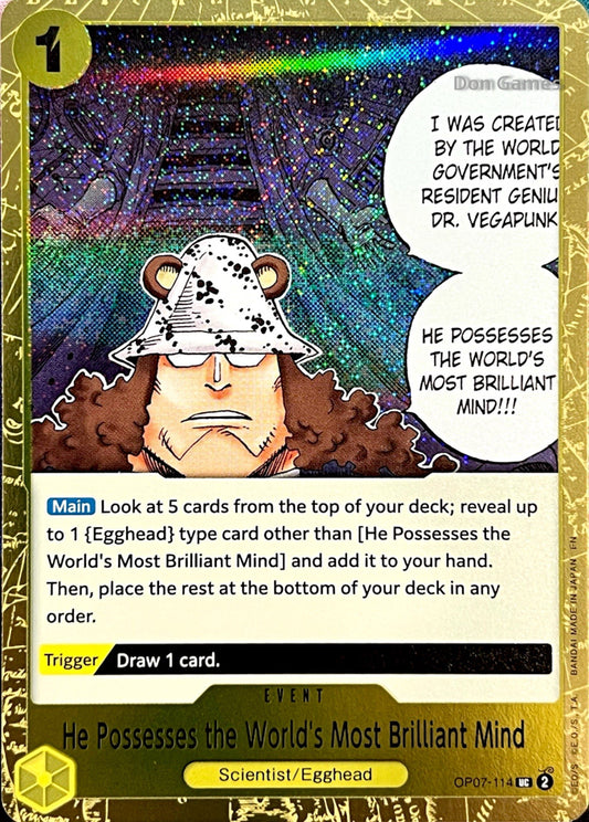 OP07-114 He Possesses the World's Most Brilliant Mind Event Card Textured Foil