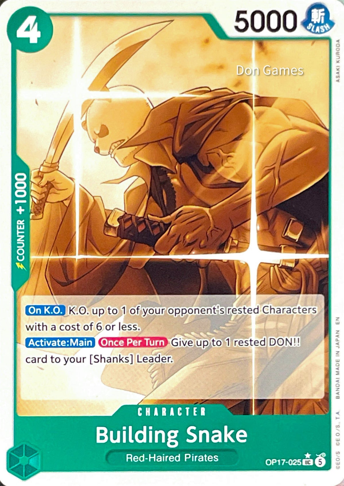 OP17-025 Building Snake Character Card Pandaman Alternate Art