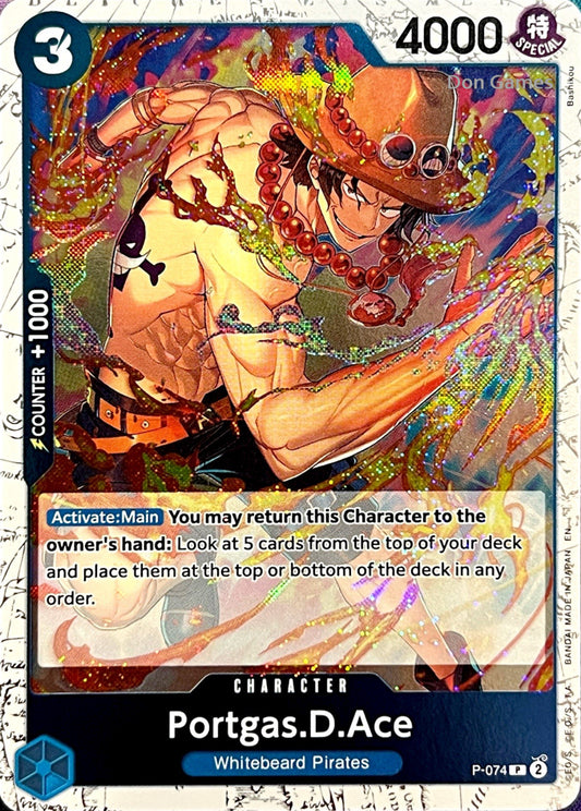 P-074 Portgas. D. Ace Character Card Pirate Foil