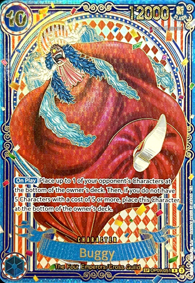 OP09-051 Buggy Character Card Special Alternate Art Gold Foil