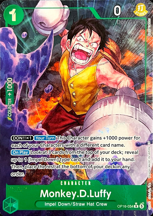 OP16-034 Monkey. D. Luffy Character Card Alternate Art