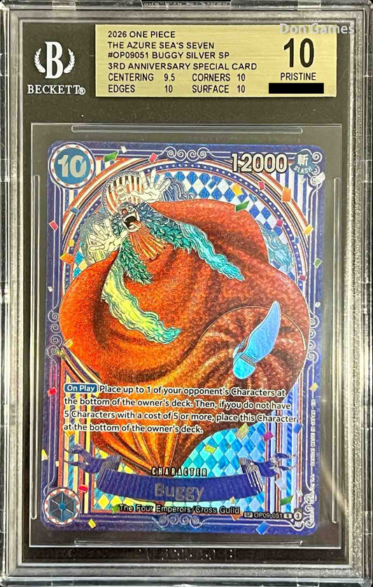 BGS 10 Pristine OP09-051 Buggy Character Card Special Alternate Art Silver Foil
