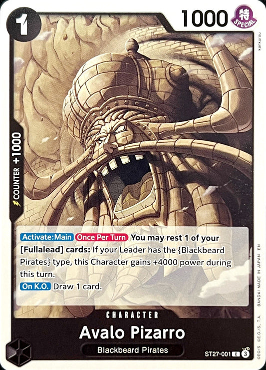 ST27-001 Avalo Pizarro Character Card