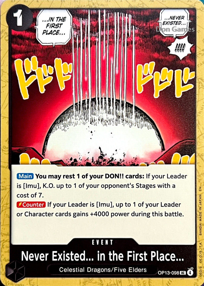 OP13-098 Never Existed... in the First Place... Event Card
