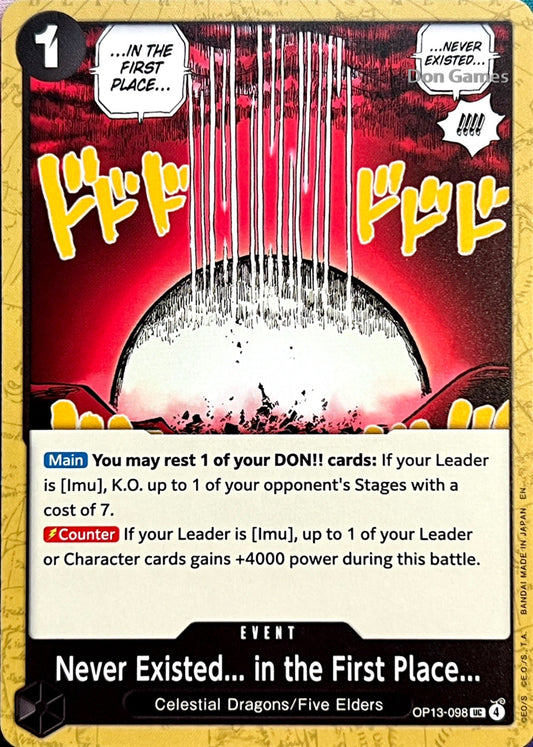 OP13-098 Never Existed... in the First Place... Event Card